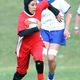 Illustration for article titled Iranian Rugby Team Plays In Veils For First European Game